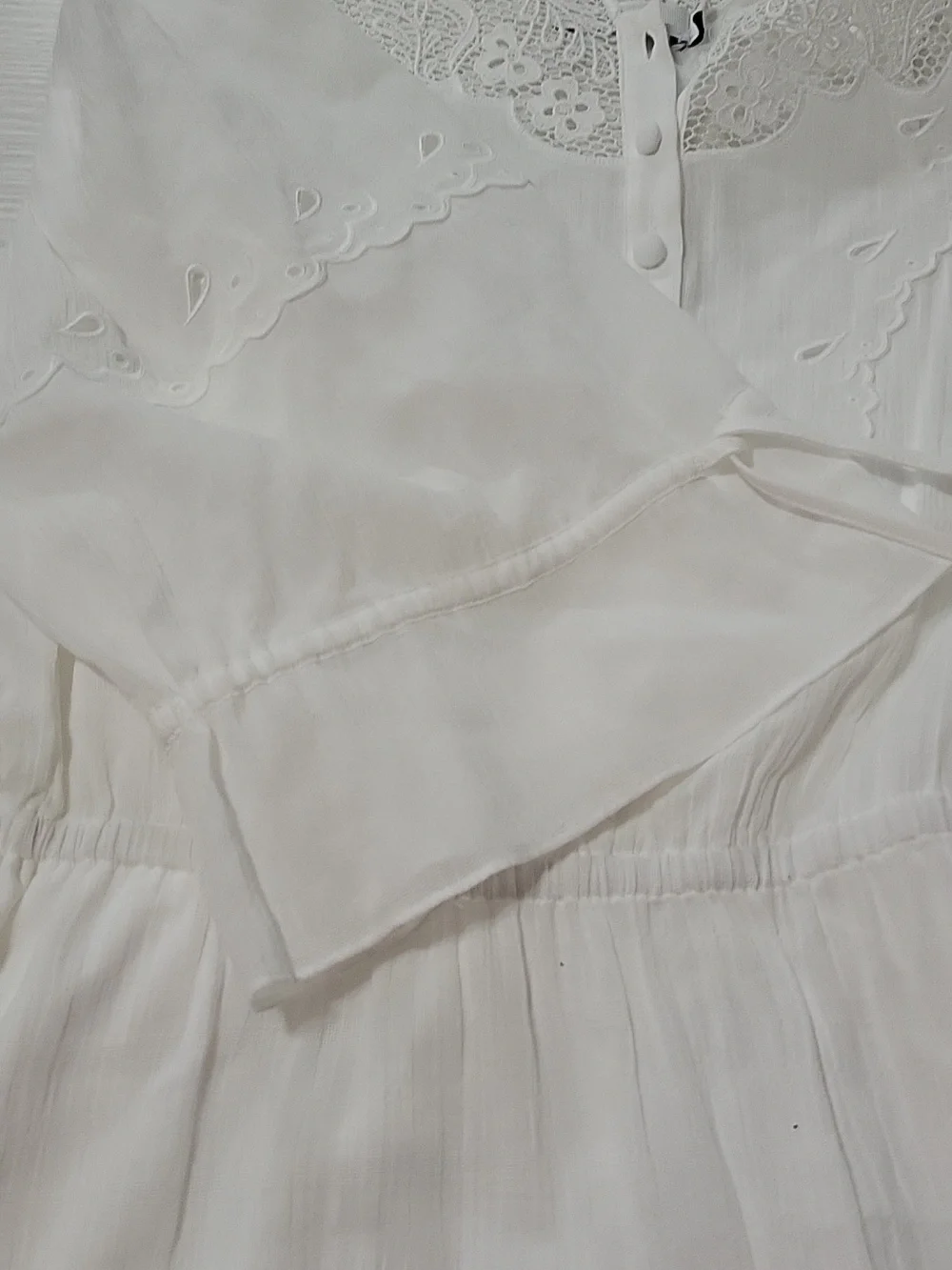 NWOT Coach 2 White Lace-Trim Cotton Midi Dress With Pockets - Picture 7 of 8